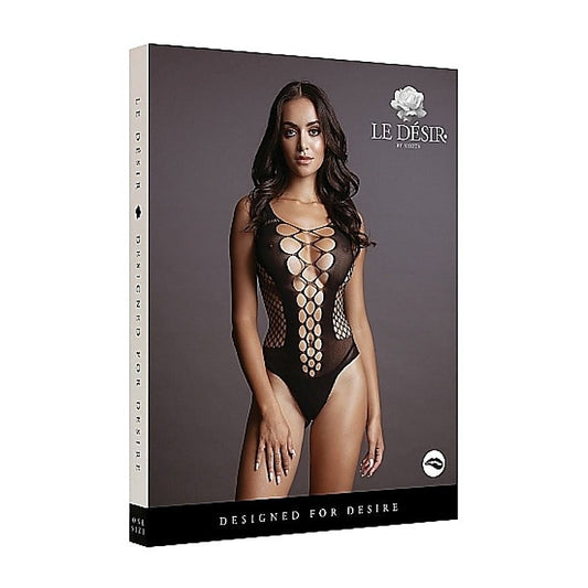 Contrast Fence Net Teddy One Size - Babydolls and Chemises