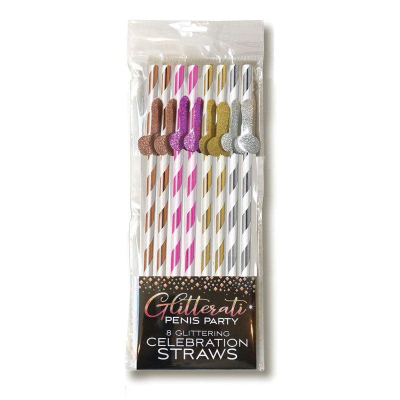 Little Genie Glitterati Coloured Party Tall Straws 8 Pack Party Gifts and Novelties