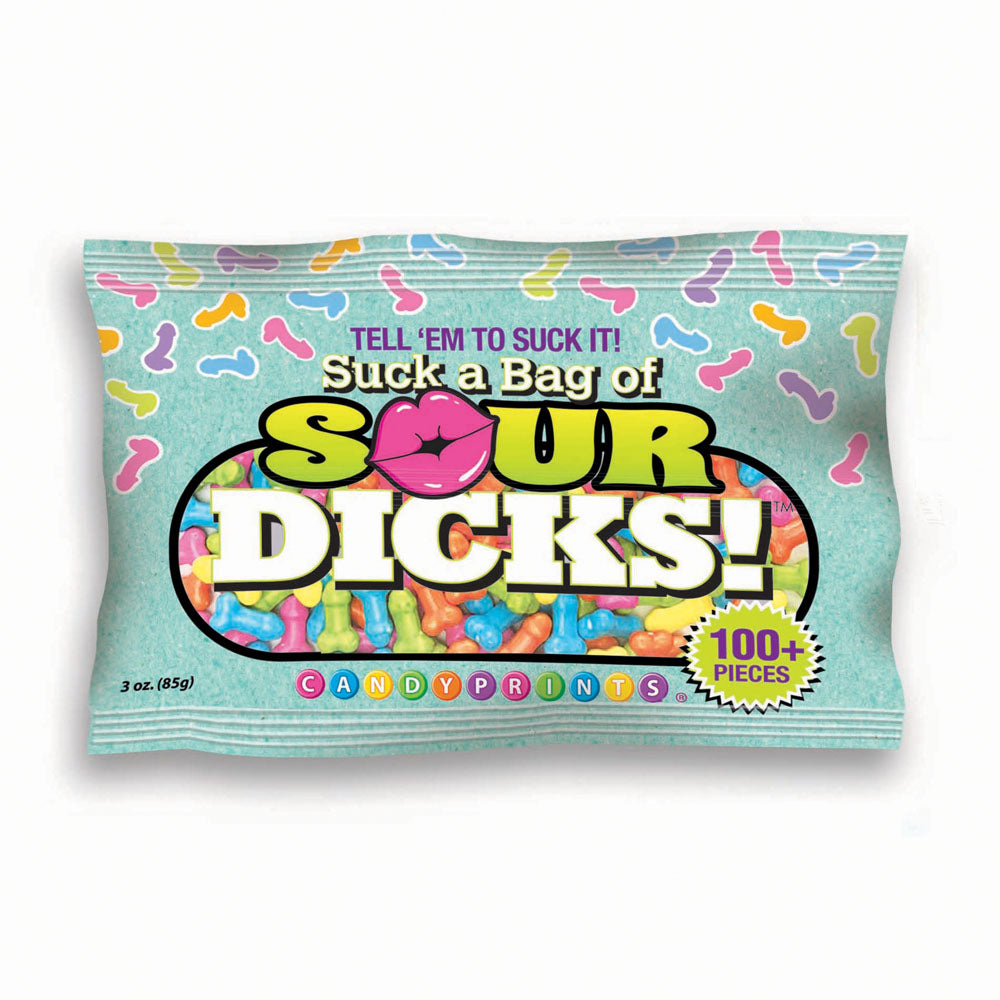 Little Genie Suck A Bag Of Sour Dicks Novelty Pecker Lollies 84g Bachelorette and Bucks