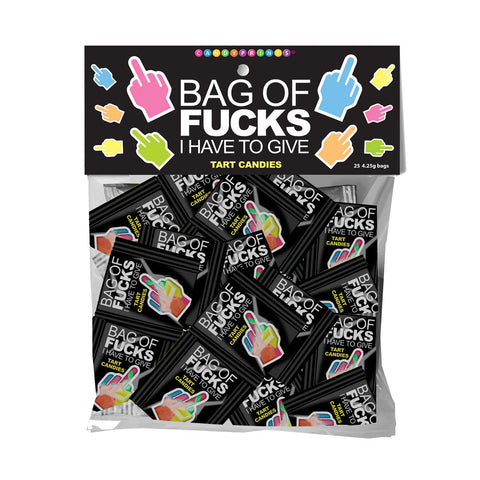 Bag Of Fucks I Have To Give Fruit Flavoured Lollies 25 Pack - Party Gifts and Novelties