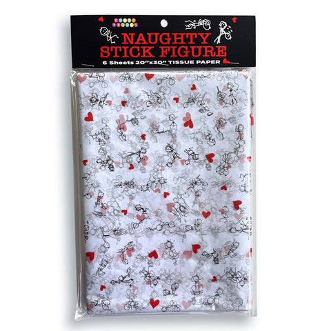 Little Genie Naughty Stick Figure Tissue Paper Sheets 6 Pack - Party Gifts and Novelties