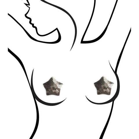 Little Genie Sexy AF Star Shape Nipple Couture Sequin Reusable Pasties - Breast and Nipple Toys