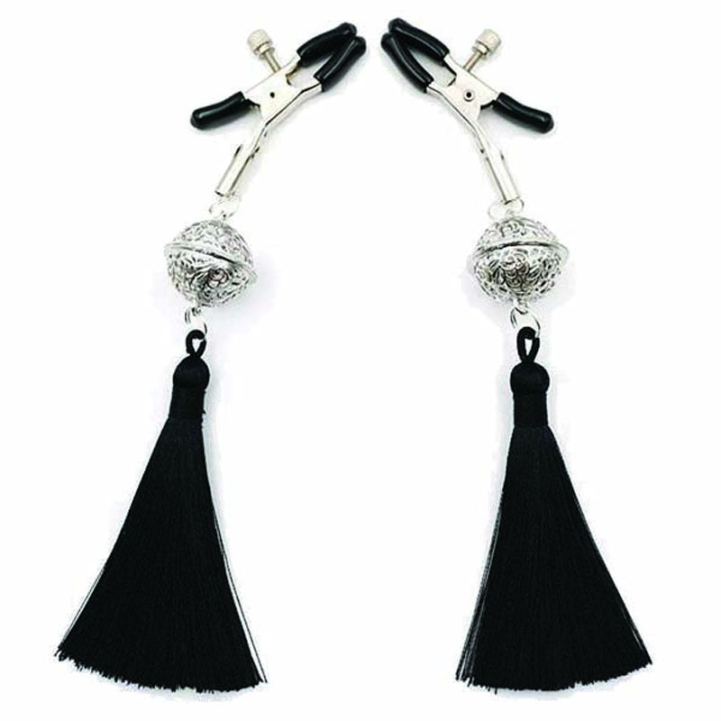 Little Genie Sexy AF Black Tassle Nipple Clamps Nipple and Clit Clamps