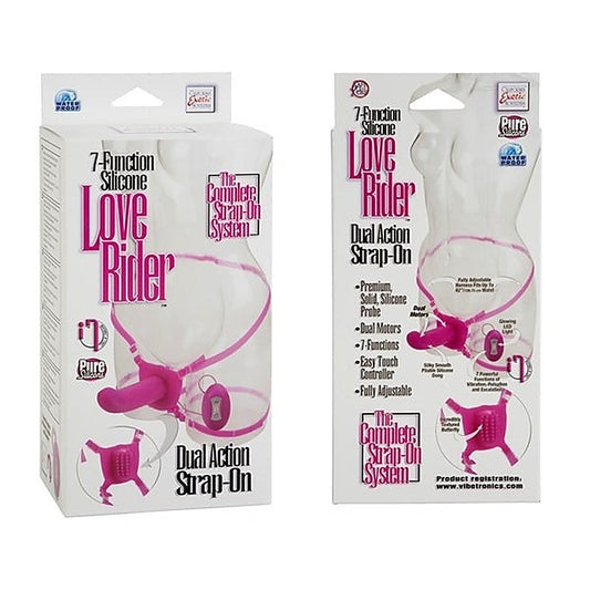 Love Rider Dual Vibrating Strap-on Pink - Strap On Sextoys