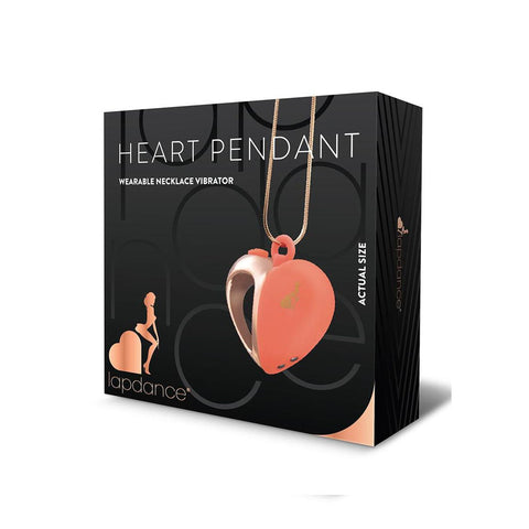 Secret Kisses LAPDANCE Heart Pendant Wearable Necklace Vibrator Pink/Rose Gold - Personal Massagers