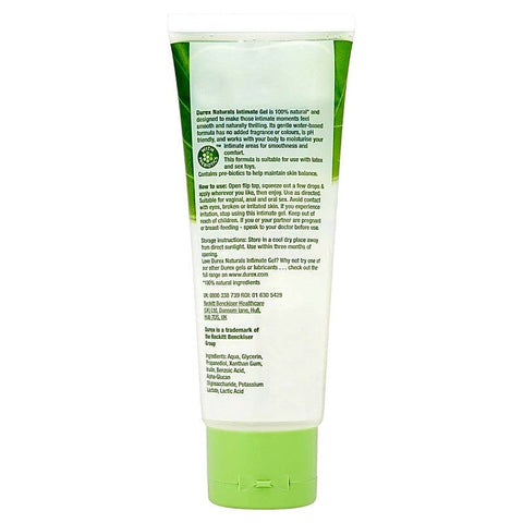 Naturals Intimate Gel 100mL by Durex - Water Based Lubes