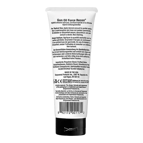 Gun Oil Force Recon Hybrid Silicone Lubricant 100ml - Water Based Lubes