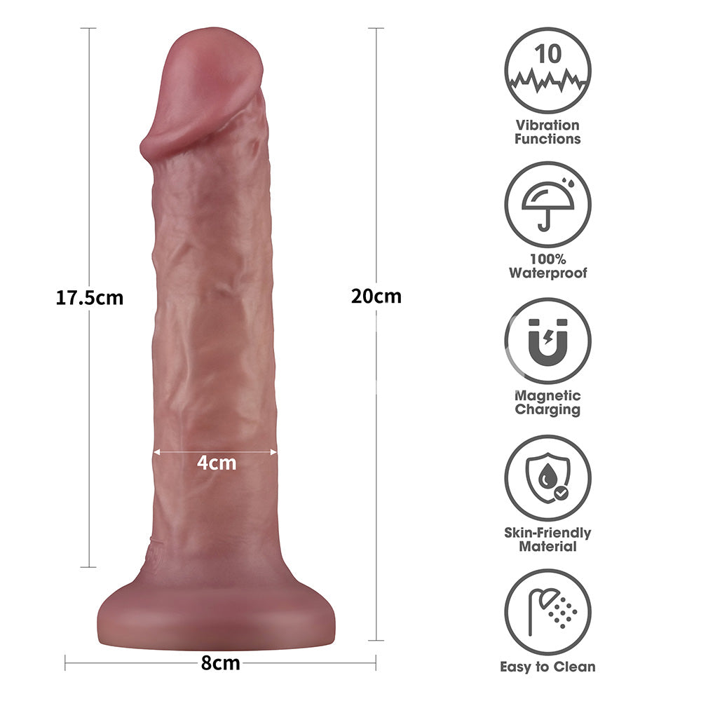 Lovetoy Dual Density Power Cock Vibrating Dong Flesh Vibrating Dildos