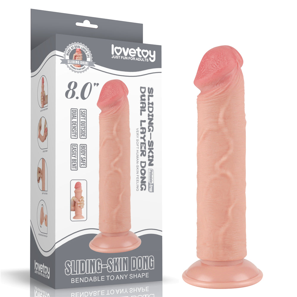 Lovetoy Sliding Skin Dual Layer Realistic Dong With Flexible Skin Flesh Realistic Dildos