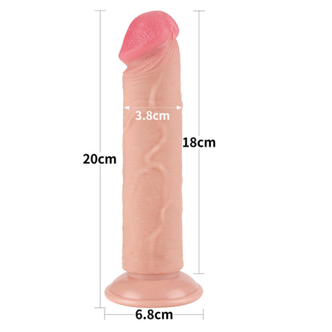Lovetoy Sliding Skin Dual Layer Realistic Dong With Flexible Skin Flesh - Realistic Dildos
