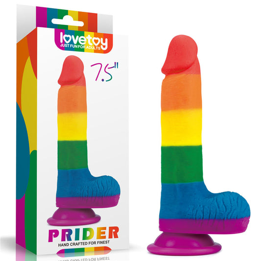 Lovetoy Prider 19 cm Realistic Dong Rainbow - Realistic Dildos