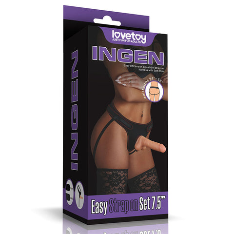 Lovetoy Ingen Easy 19 cm Strap-On Realistic Dildo - Strap On Sextoys