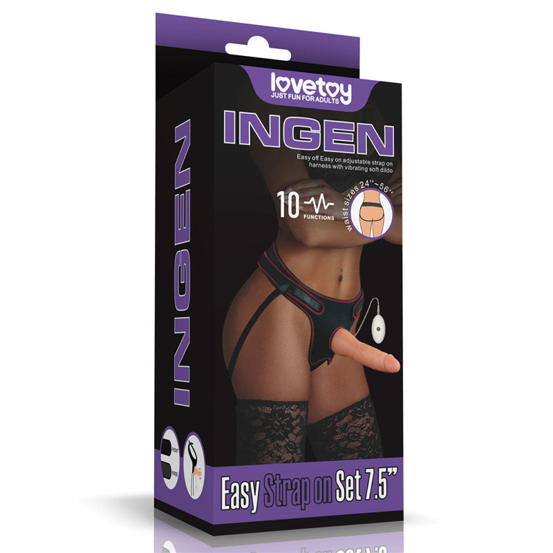 Lovetoy Ingen Vibrating Easy Strap-On Set Flesh 19cm Strap On Sextoys