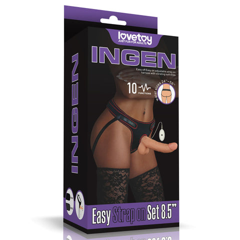 Lovetoy Ingen Multi Functions Vibrating Easy Strap On Set Flesh - Strap On Sextoys