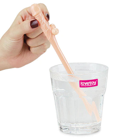 Lovetoy Jokes and Parties Original Willy Dicky Straws Flesh - Party Gifts and Novelties