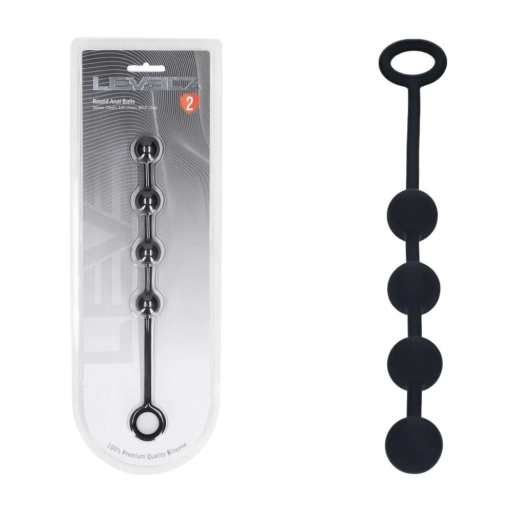 Shots LEVELZ Round Silicone Anal Balls Black Anal Beads and Balls