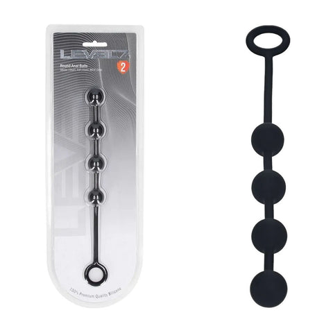 Shots LEVELZ Round Silicone Anal Balls Black - Anal Beads and Balls