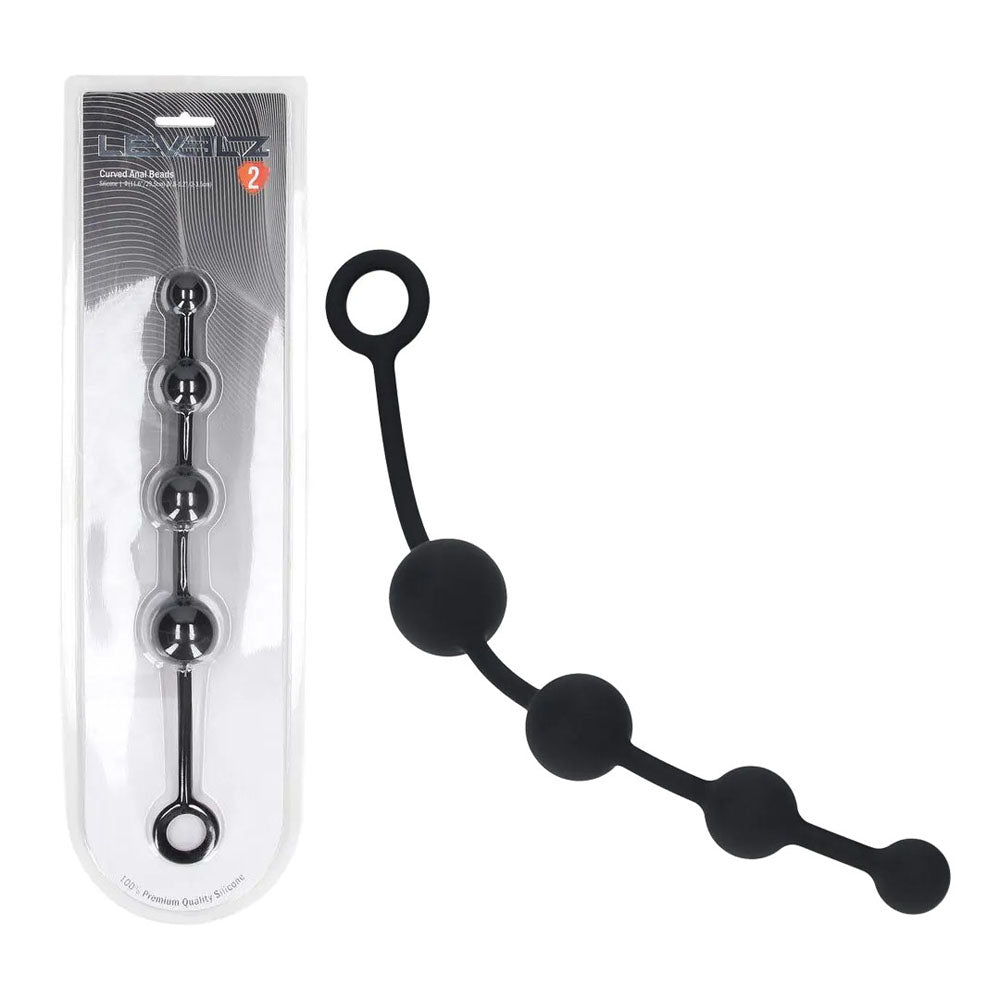 Shots LEVELZ Curved Silicone Anal Play Beads Anal Beads and Balls