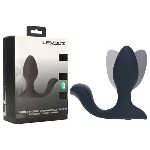 Shots LEVELZ Vibrating & Rotating Anal Plug with Ball Stimulator - Butt Plugs