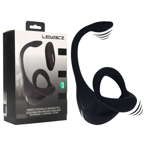 LEVELZ Vibrating TriO Cock Ring with Prostate Stimulator - Vibrating Cock Rings