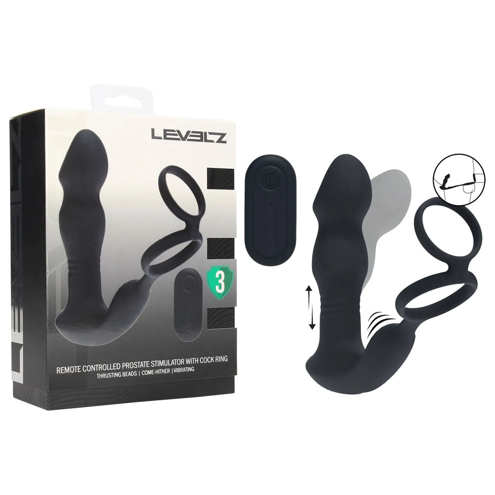 LEVELZ Remote Controlled Prostate Stimulator with Cock Ring Prostate Toys