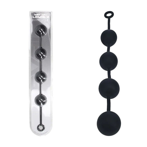 Shots LEVELZ Round Silicone Anal Balls Black - Anal Beads and Balls