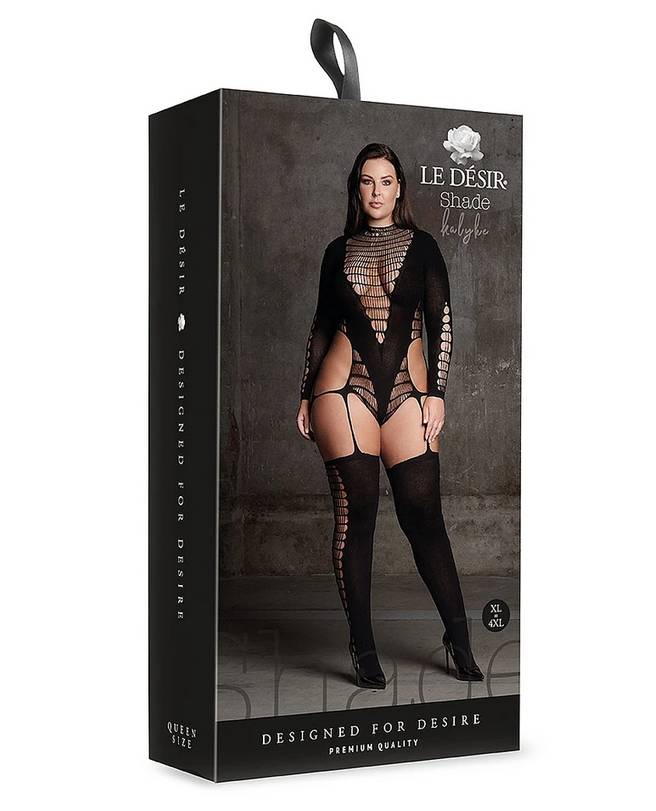 Le Desir Shade Kalyke XXIII Womens Bodystocking with Turtleneck Black Body Stockings