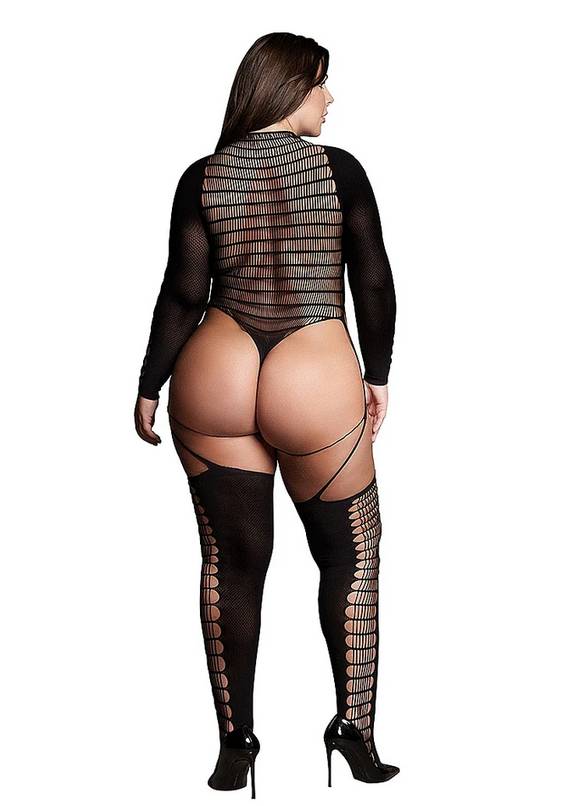 Le Desir Shade Kalyke XXIII Womens Bodystocking with Turtleneck Black Body Stockings
