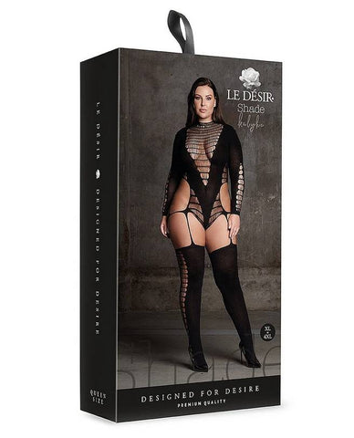 Le Desir Shade Kalyke XXIII Womens Bodystocking with Turtleneck Black - Body Stockings