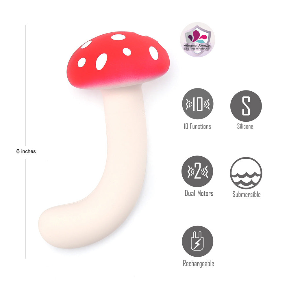 Maia ALICE USB Rechargeable Dual Vibrating Mushroom Vibe - Personal Massagers