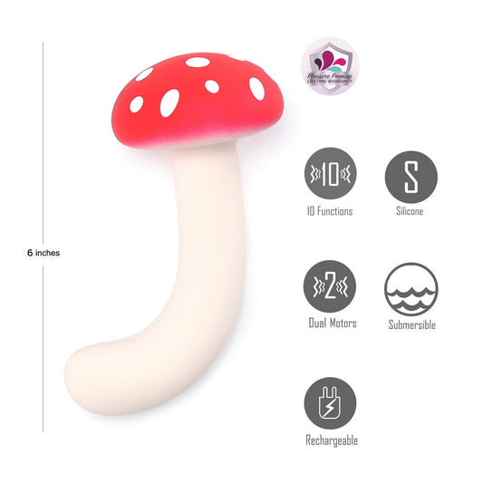 Maia ALICE USB Rechargeable Dual Vibrating Mushroom Vibe - Personal Massagers
