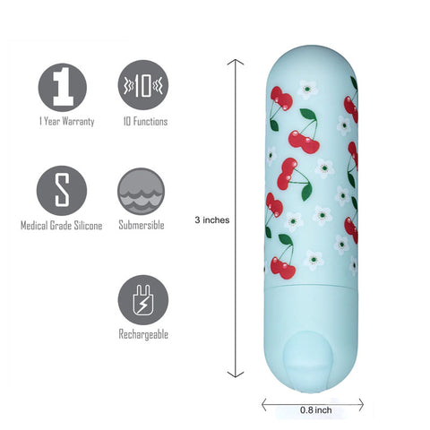 Maia Sherri Multi Function USB Rechargeable Bullet Vibrator Baby Blue - Bullet Vibrators