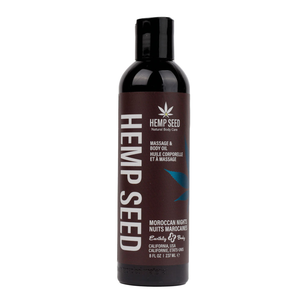 Earthly Body Scented Hemp Seed Massage and Body Oil 237 ml Moroccan Nights Massage Oils and Lubricants