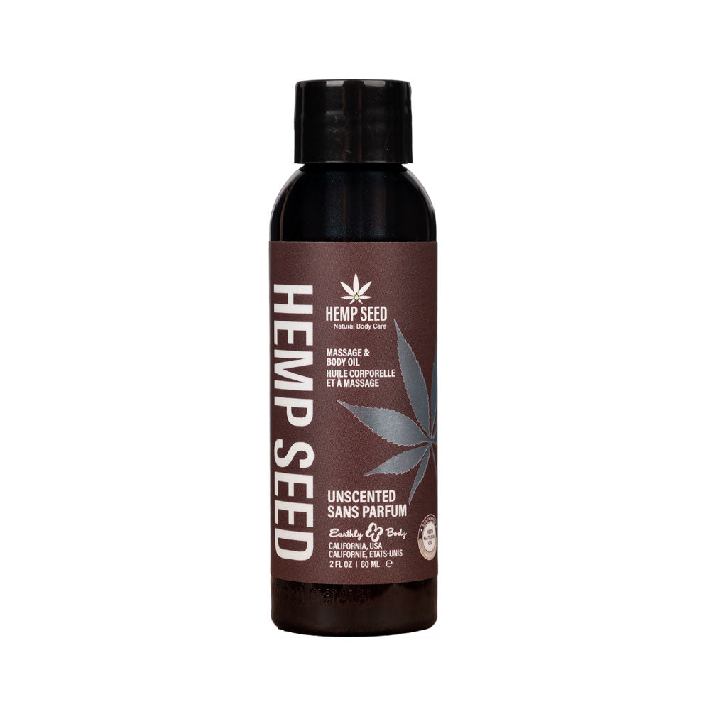 Earthly Body Hemp Seed Scented Massage and Body Oil 59 ml Unscented Massage Oils and Lubricants