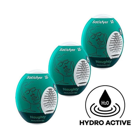 Naughty 3 Pack Male Masturbator Eggs by Satisfyer - Masturbators and Strokers