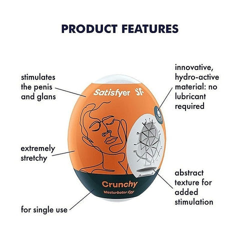 Crunchy Male Masturbator Egg by Satisfyer - Masturbators and Strokers