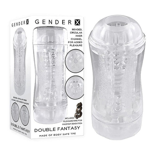 Gender X's Dual-Ended Vibrating Transparent Massager - Masturbators and Strokers