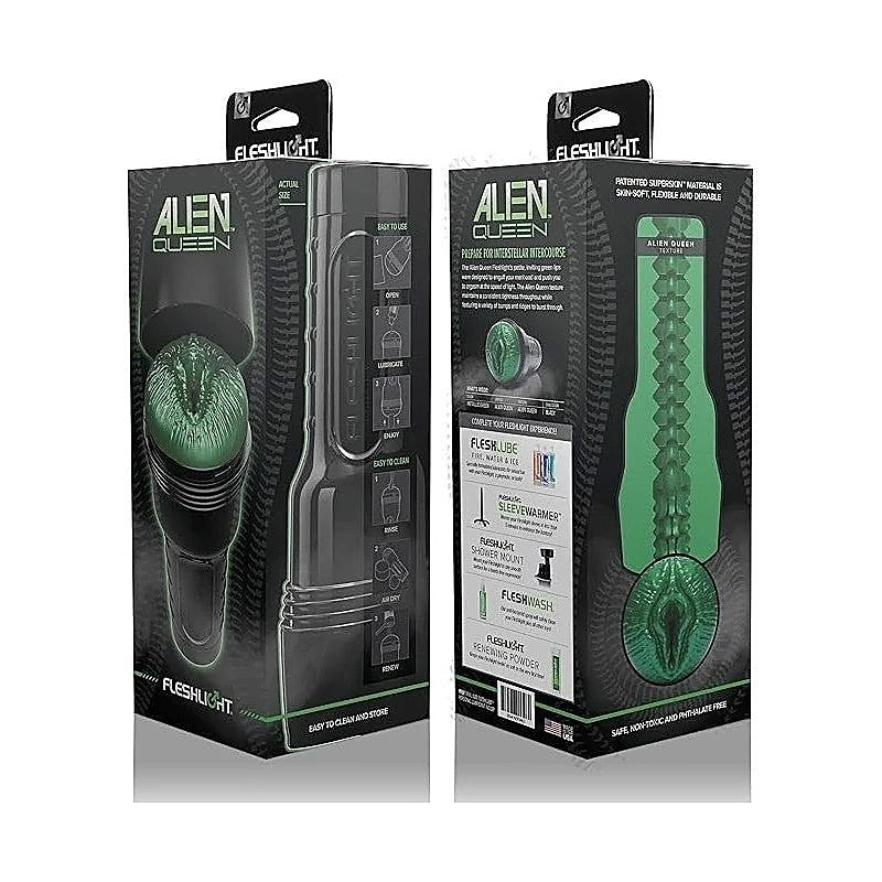Alien Queen Green Metallic Mens Masturbator by Fleshlight - Realistic Butts And Vaginas