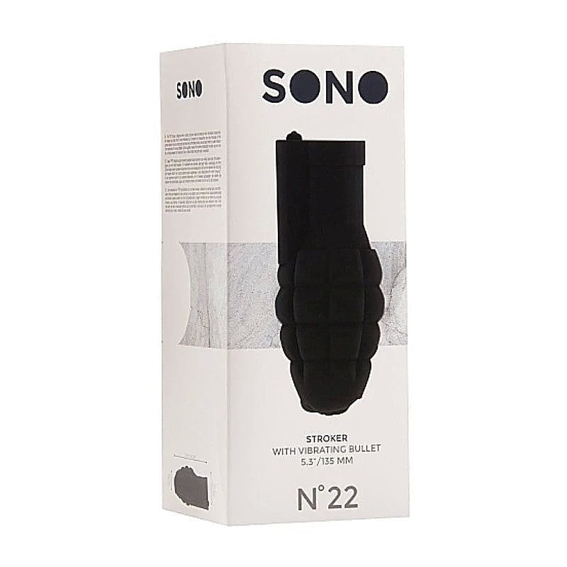 SONO No. 22 Stroker with Vibrating Bullet Black - Masturbators and Strokers