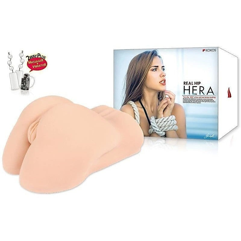 Kokos Real Hip Hera Masturbator with Two Way Massager - Realistic Butts And Vaginas