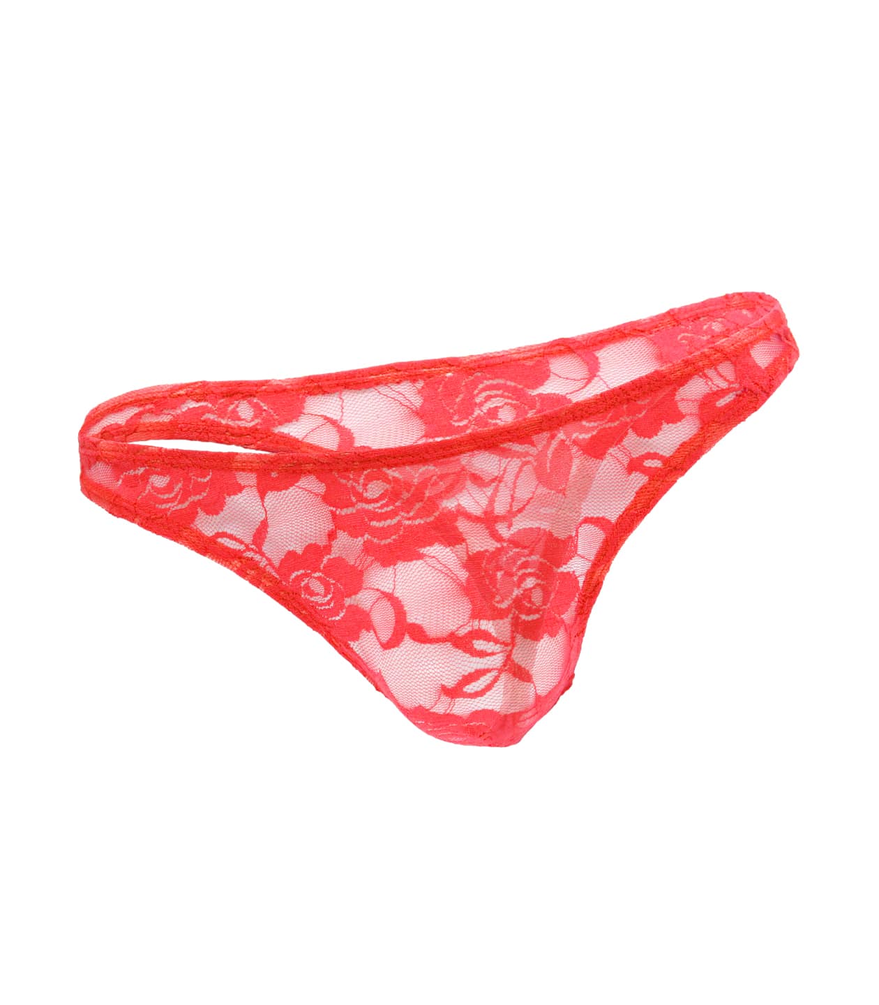 Love In Leather Mens Full Lace Sexy G-String Red Jocks and G-Strings