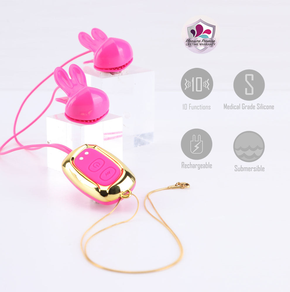 Maia MOLLI Rechargeable Vibrating Nipple Clamps & Necklace Nipple and Clit Clamps