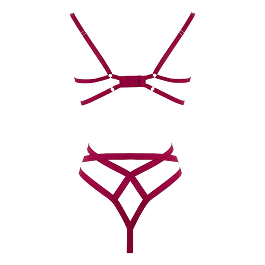 Muse Womens Bra with Cut Out Bust Red XL Her Fetish