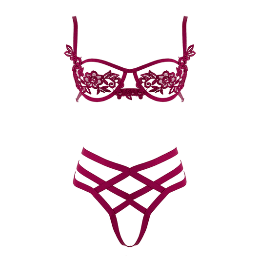 Muse Womens Bra with Cut Out Bust Red XL Default Title Her Fetish