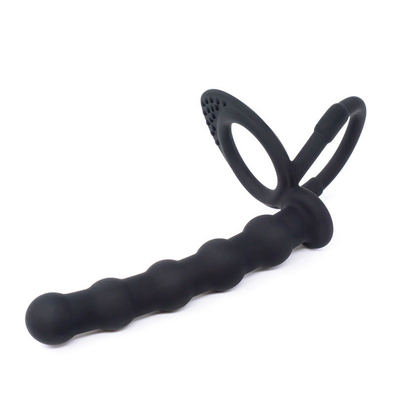 BDStyle Mens Cock and Ball Ring with Anal Beads Ball and Cock Toys