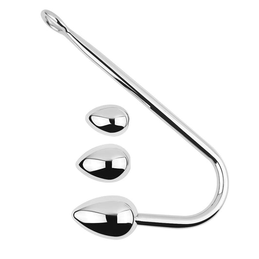 Stainless Steel Bondage Delight - Anal Hook and Plug Set - Spreaders and Hangers
