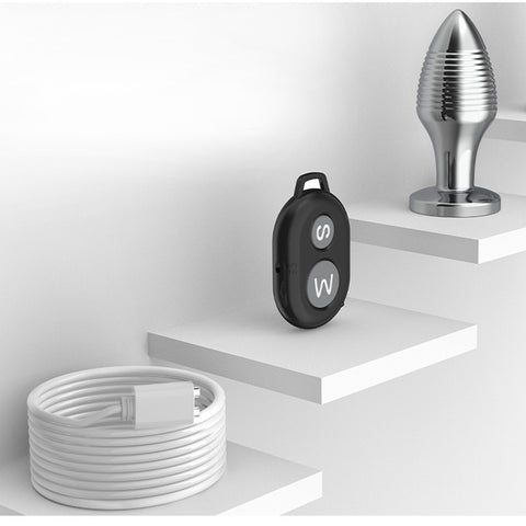 BDStyle Rechargable Remote Controlled Vibrating Steel Butt Plug - Butt Plugs