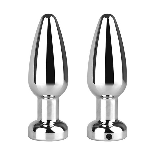 BDStyle Rechargable 10 Settings Vibrating Metal Butt Plug Butt Plugs