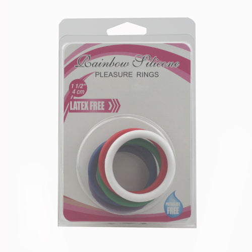 Rainbow Silicone Pleasure Rings 5 pack Cock Rings