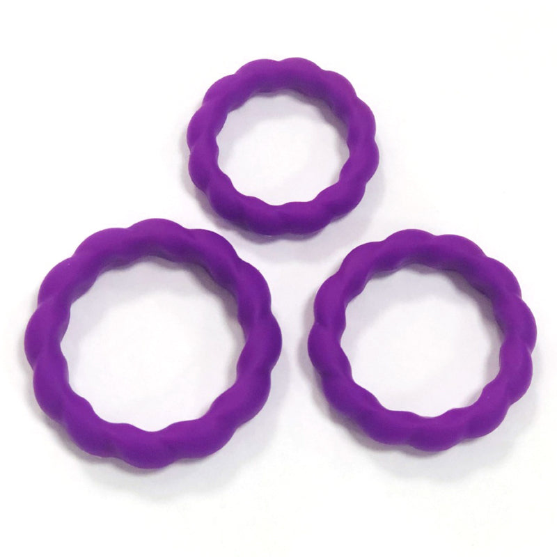 BDStyle Delay Lock Ejaculation Mens Cock Ring Set Stretchy Cock Rings